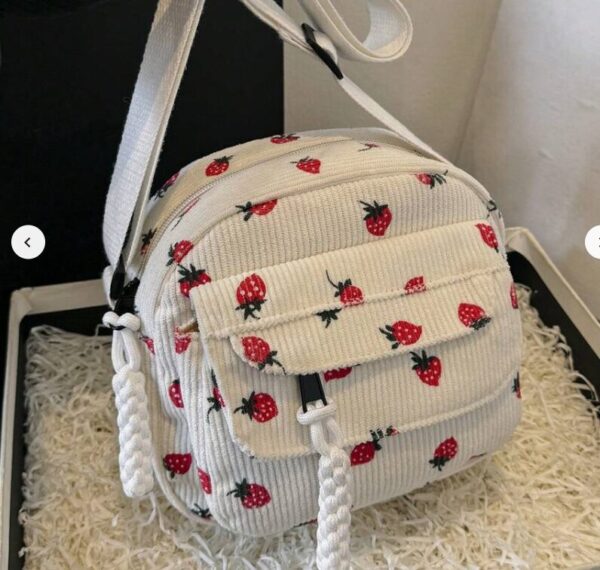Strawberry Print Square Bag