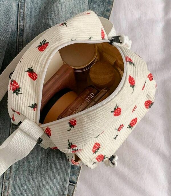 Strawberry Print Square Bag