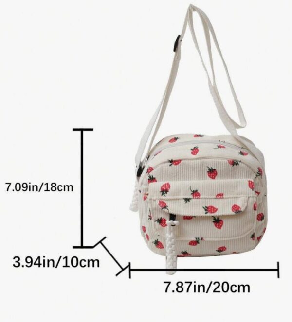 Strawberry Print Square Bag
