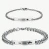 Engraved Necklace & Bracelet, Couple Jewelry Set