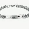 Engraved Necklace & Bracelet, Couple Jewelry Set