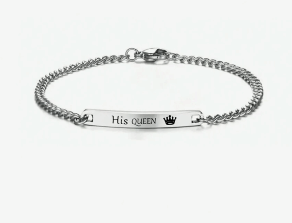 Engraved Necklace & Bracelet, Couple Jewelry Set
