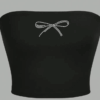 3pcs Women's Cherry Print, Bow Tie Casual Tube Top,