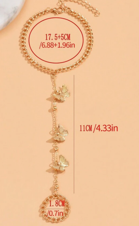 Butterfly Bracelet Ring Combination