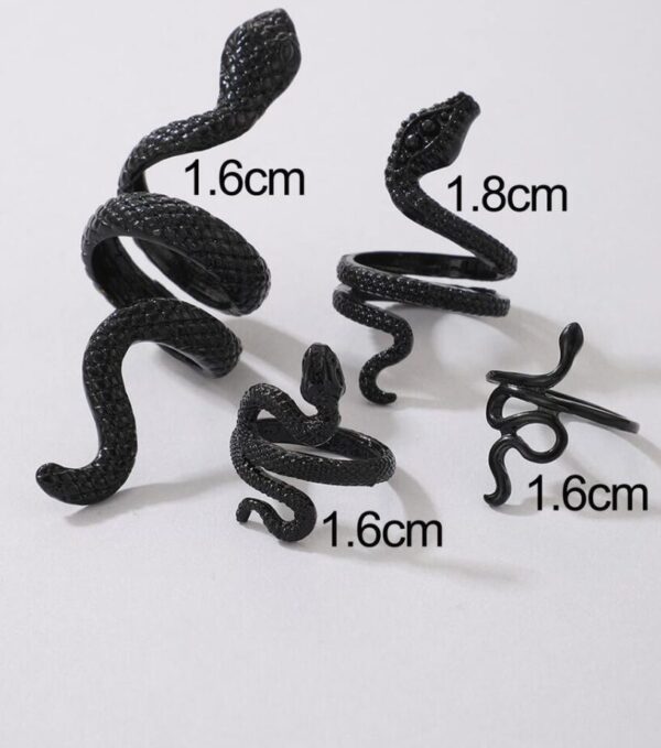 4pcs/set Snake Design Ring