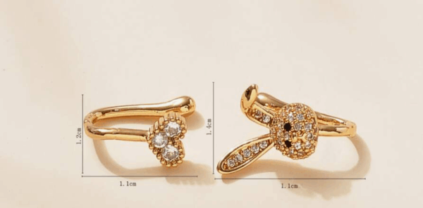 2pcs Heart & Rabbit Decor Nose Cuff
