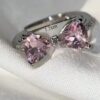 1pc Pink Bow Shaped Adjustable Ring
