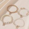 4pcs Bohemian Glass Bead Flower & Butterfly