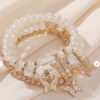 4pcs Bohemian Glass Bead Flower & Butterfly