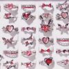 10Pcs Pink Heart Love Butterfly Rings