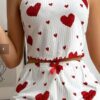 Women’s 2PCS Heart Print Pajama Set