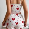 Women’s 2PCS Heart Print Pajama Set