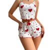 Women’s 2PCS Heart Print Pajama Set