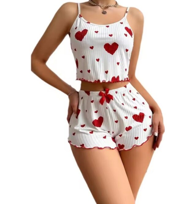 Women’s 2PCS Heart Print Pajama Set
