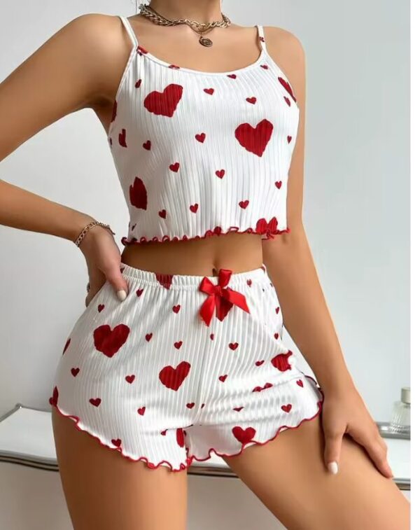 Women’s 2PCS Heart Print Pajama Set
