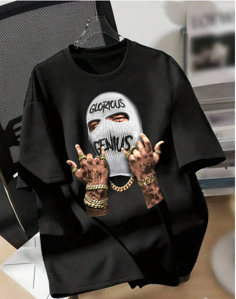 Men’s Fashionable Printed Crew Neck Short Sleeve T-Shirt