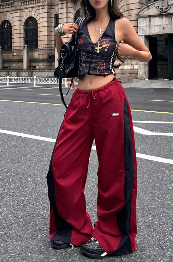 Women’s Color-Blocked Parachute Pants