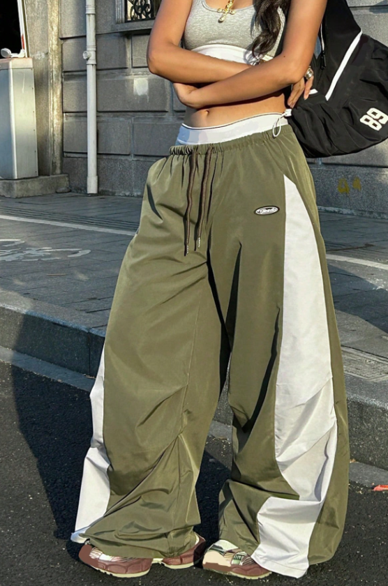 Women’s Color-Blocked Parachute Pants