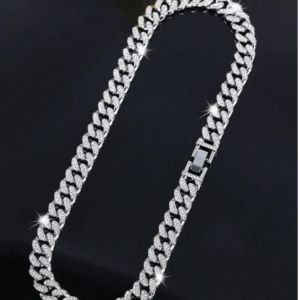 1pc Hip-Hop Ice Crystal Cuban Chain Necklace/bracelet