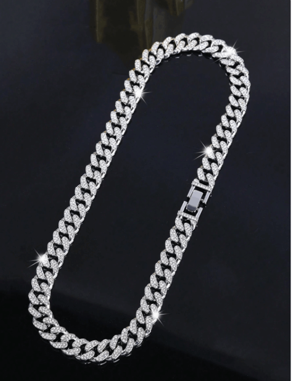 1pc Hip-Hop Ice Crystal Cuban Chain Necklace/bracelet