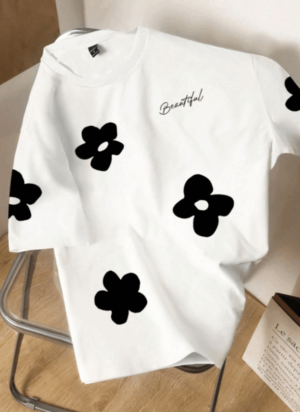Joysei Men’s Summer Casual Floral & Letter Print T-Shirt