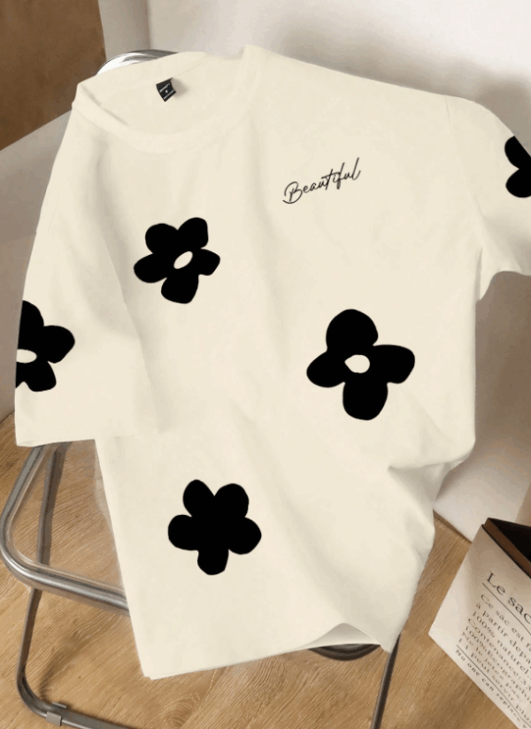 Joysei Men’s Summer Casual Floral & Letter Print T-Shirt