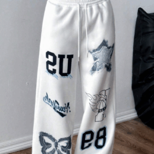 Personalized Print Drawstring Waist Casual Sweatpants