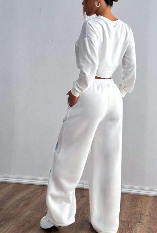 Personalized Print Drawstring Waist Casual Sweatpants