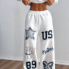 Personalized Print Drawstring Waist Casual Sweatpants