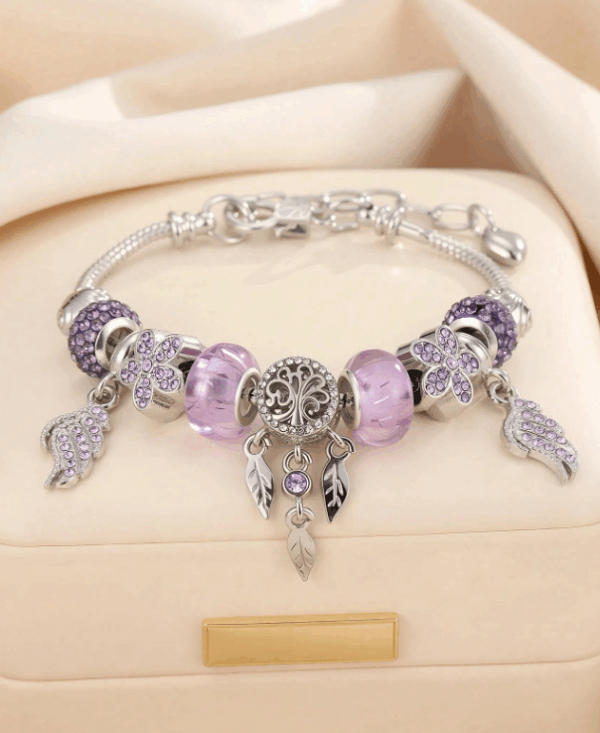 Rhinestone Charm Bead Bracelet