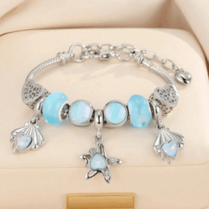 Rhinestone Charm Bead Bracelet