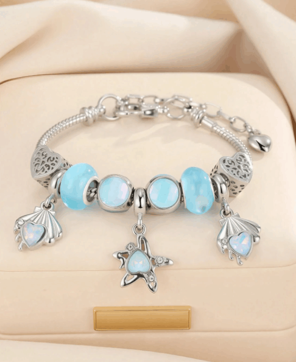 Rhinestone Charm Bead Bracelet