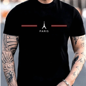 Homme Men’s Letter Print Short Sleeve T-Shirt
