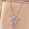 Zirconia Butterfly Pendant Necklace
