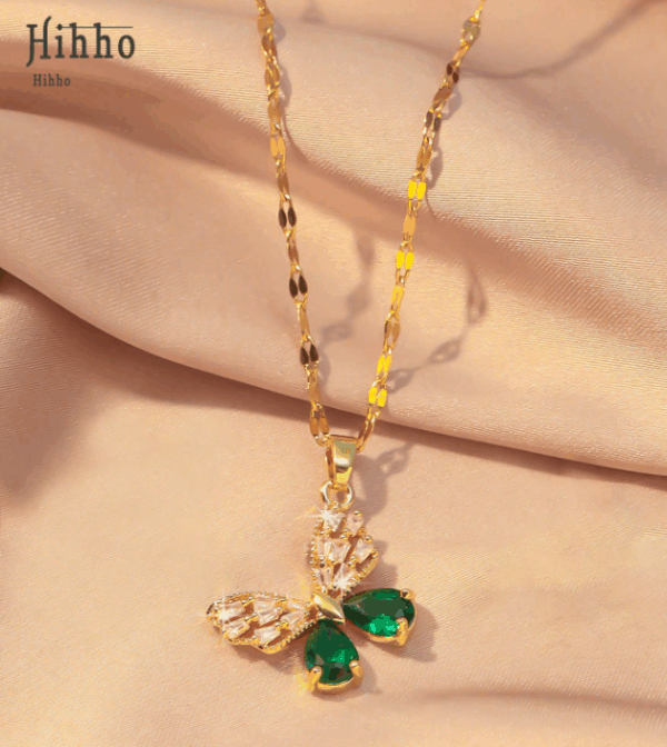 Zirconia Butterfly Pendant Necklace