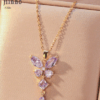 Zirconia Butterfly Pendant Necklace