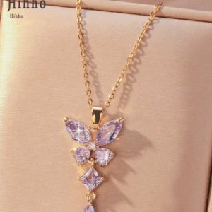 Zirconia Butterfly Pendant Necklace