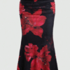 Women’s Floral Print Pleated A-Line Maxi Skirt