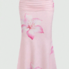 Women’s Floral Print Pleated A-Line Maxi Skirt