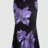 Women’s Floral Print Pleated A-Line Maxi Skirt