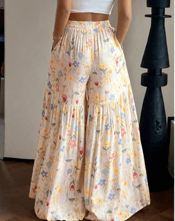 Women’s Summer Lightweight Ditsy Floral Wide-Leg Pajama Pants