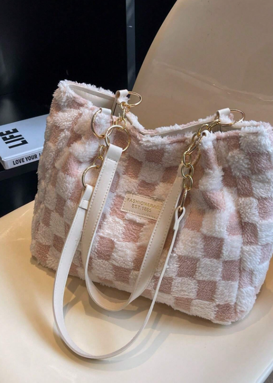 Plaid Pattern Stylish Tote Bag for Women
