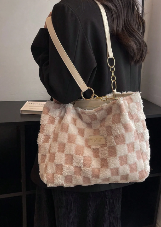 Plaid Pattern Stylish Tote Bag for Women
