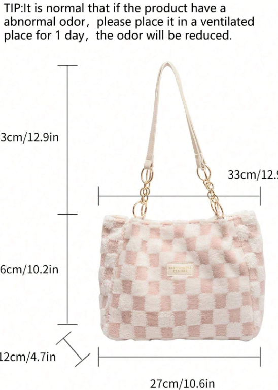 Plaid Pattern Stylish Tote Bag for Women