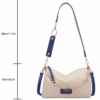 Low Tea Colorblock Shoulder Bucket Bag with Metallic Chain Detail