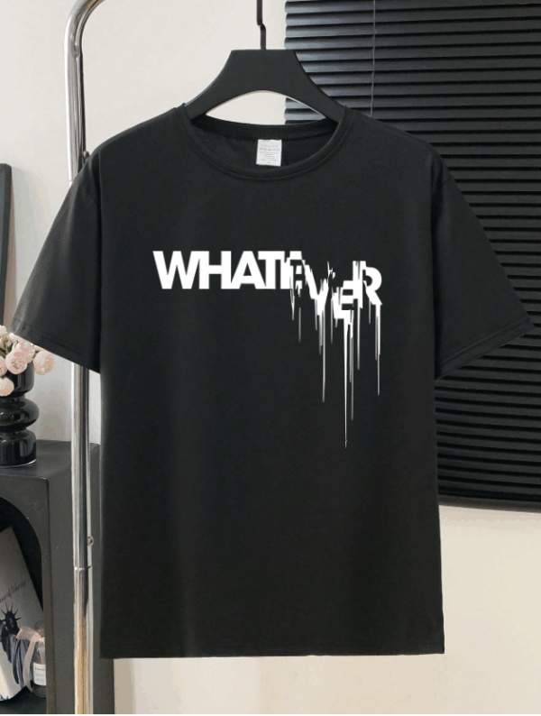 Men’s Letter Print Round Neck Casual T-Shirt