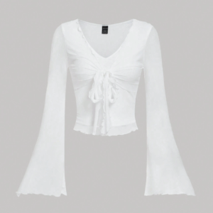 Women’s Front Tie Bell Sleeve T-Shirt
