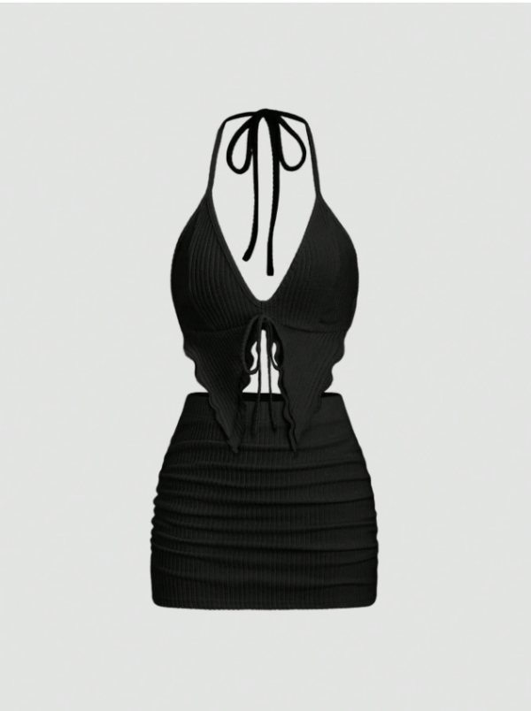 Women’s Fashion Bikini Top & Mini Ruched Skirt Set