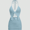 Women’s Fashion Bikini Top & Mini Ruched Skirt Set