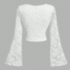 Women’s White Lace Cup Flared Sleeve T-Shirt